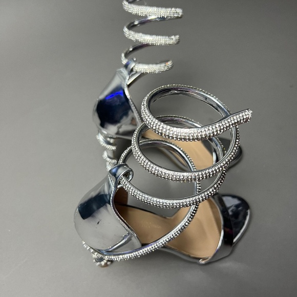 Silver rhinestones high heels shoes - Picture 5 of 5